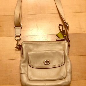 Coach crossbody satchel in pearl white